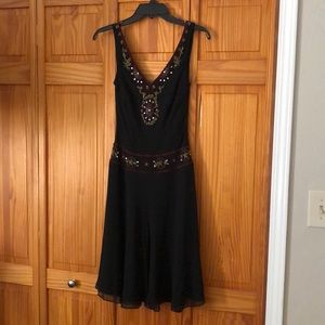 Silk black jeweled dress